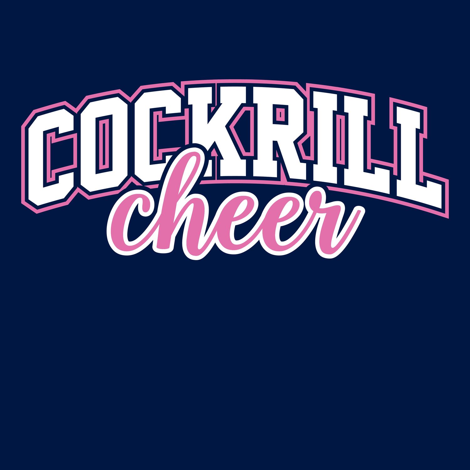 Cockrill Cheer - PINK ARCHED CURSIVE