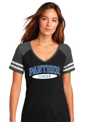 Paw Shop Cheer - Polka Dots - Game V-Neck Tee