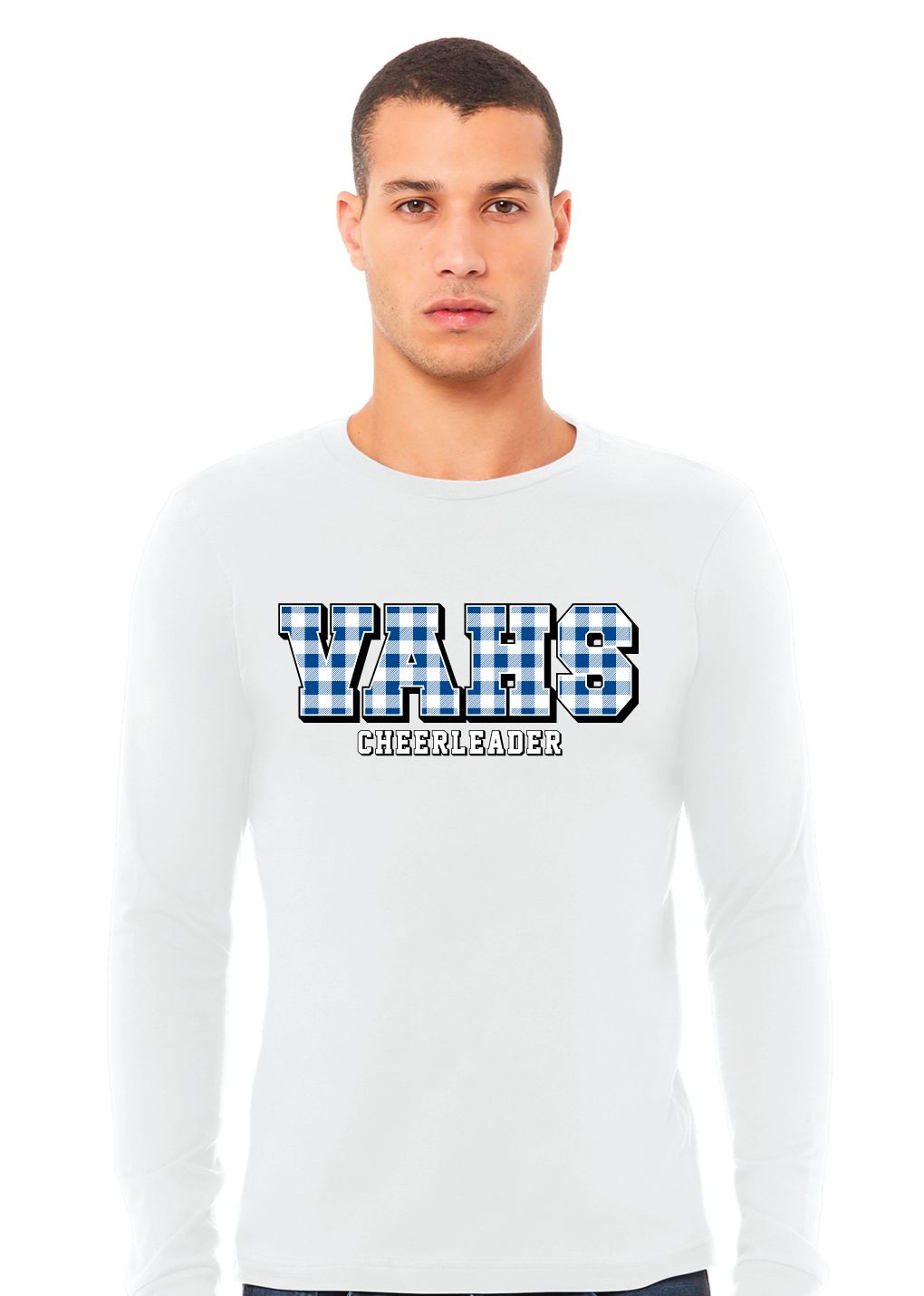 Paw Shop Cheer - Gingham - Bella+Canvas Long Sleeve