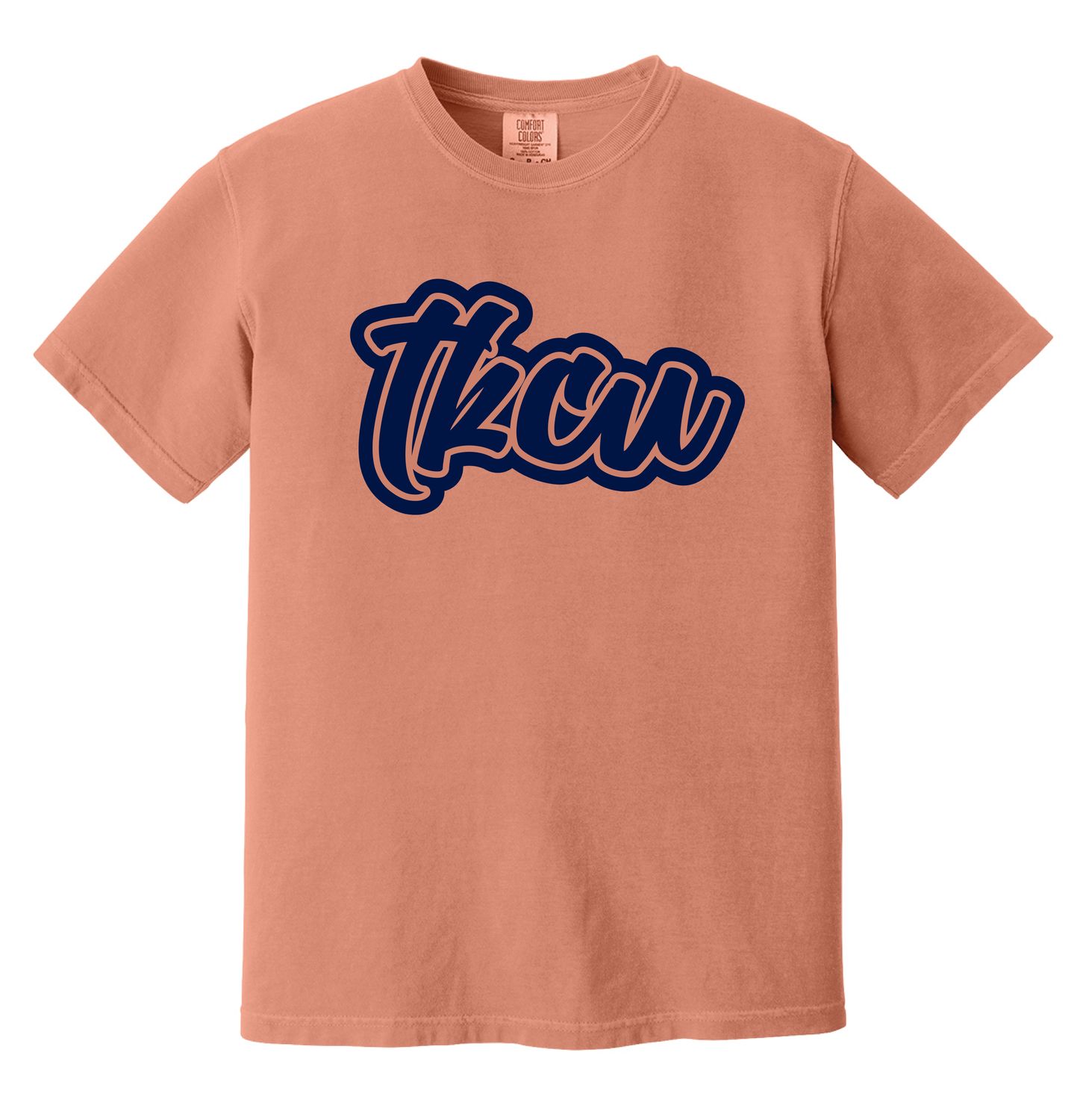 The Kid Connection University - BUBBLE SCRIPT, Garment Type: Comfort Colors Short Sleeve - 1717, Garment Color: Terracotta