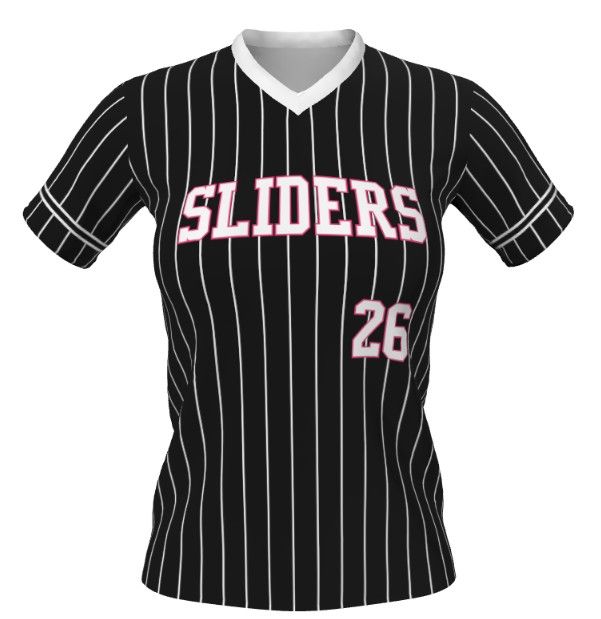 Sliders Softball - Derrick - 10U BLACK PINSTRIPE JERSEY