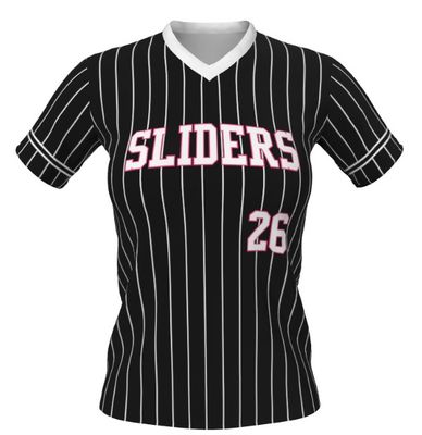 Sliders Softball - Derrick - 10U BLACK PINSTRIPE JERSEY