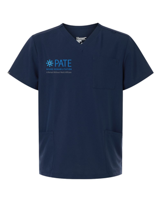 Pate Neuro Rehab -  Men's V-Neck 3 Pocket Scrub Top