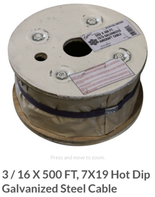 3/16 galvanized cable
