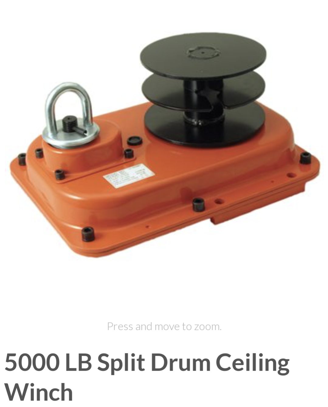 5,000 lb ceiling winch