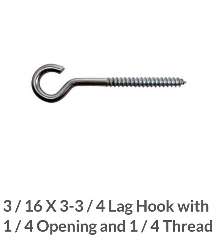 3/16 screw hook