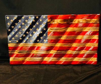 Rustic Waving American Flag (Medium)