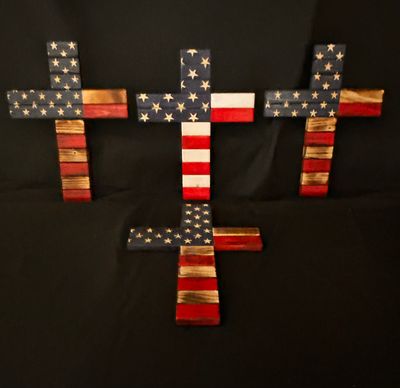 Handcrafted Torched Rustic American Cross (Small)