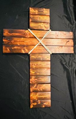 Handcrafted Torched Rustic American Cross (Large)