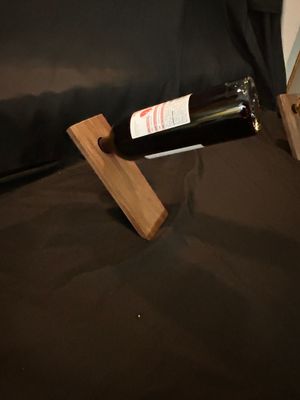Black Walnut Floating Wine Bottle Holder