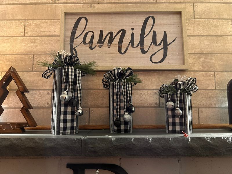 CHRISTMAS PRESENT -BUFFALO CHECK SET OF 3