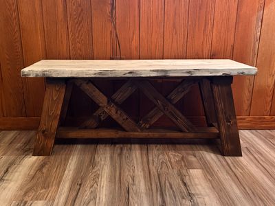 Custom Crafted Rustic Farmhouse Bench