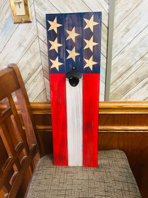 Modern Rustic American Flag Bottle Opener
