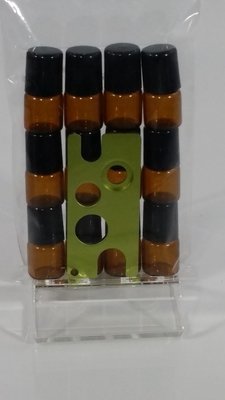 1/3 DRAM AMBER GLASS ROLL-ON W/STAINLESS STEEL BALL 12PK + KEY TOOL KIT