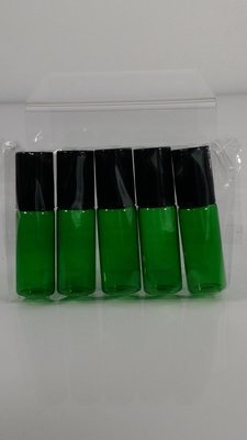 5ML GLASS ROLL-ON W/STAINLESS STEEL BALL - 5 PK