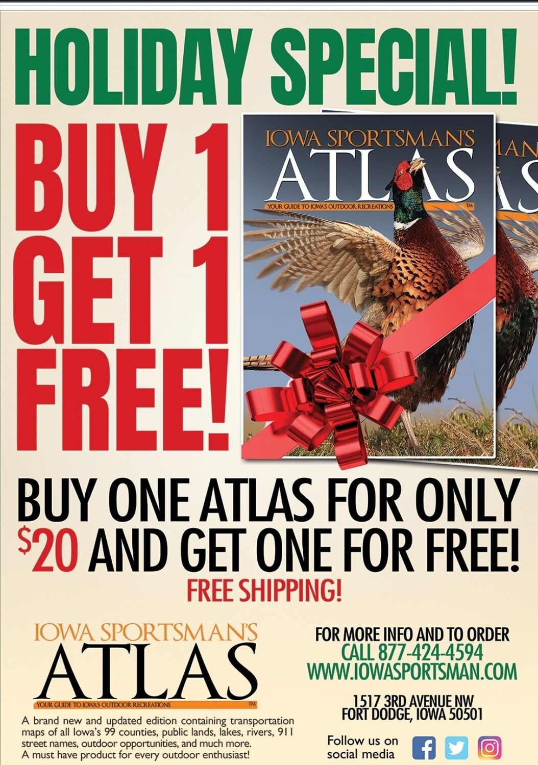 Buy 1 Get 1 Free Iowa Sportsman's Atlas - 2020 Edition