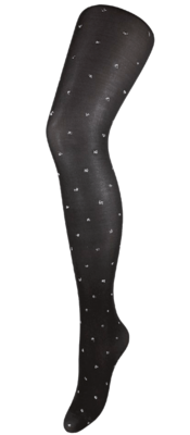 Damen Strumpfhose 40 DEN 
schwarz mit silbernen Glitzerpunkten
