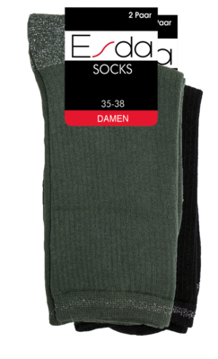 Damen Glitzersocken gerippt Doppelpack Damen Glitzersocken gerippt Doppelpack