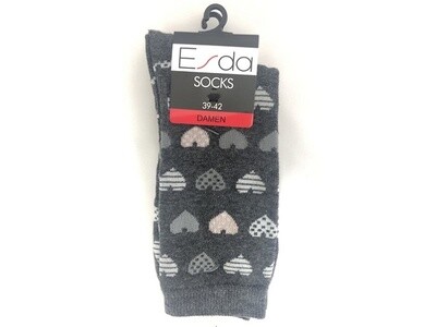 Damen Socken Herzen-Muster Doppelpack Damen Socken Herzen-Muster Doppelpack