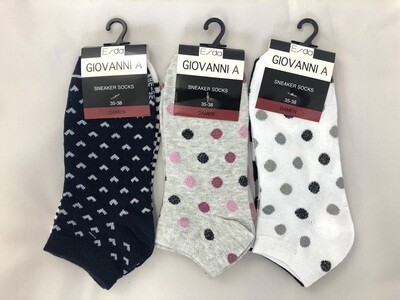 Damen Sneakersocken Glitzerpunkte-Ringel Doppelpack Damen Sneakersocken Glitzerpunkte-Ringel Doppelpack