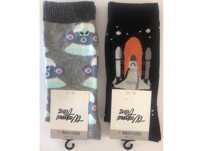 Herren Motto-Socken Space Einzelpaar