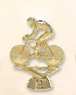 פסלון אופני מירוץ על בסיס שיש ג.13  צבע זהב כולל הקדשה
