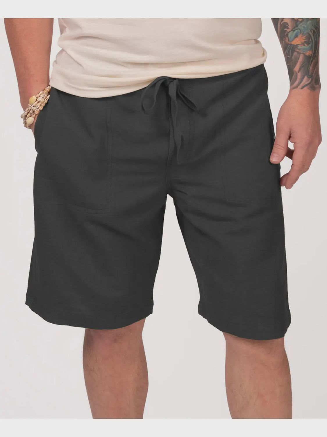 Men&#39;s Hemp Yoga Shorts-Black