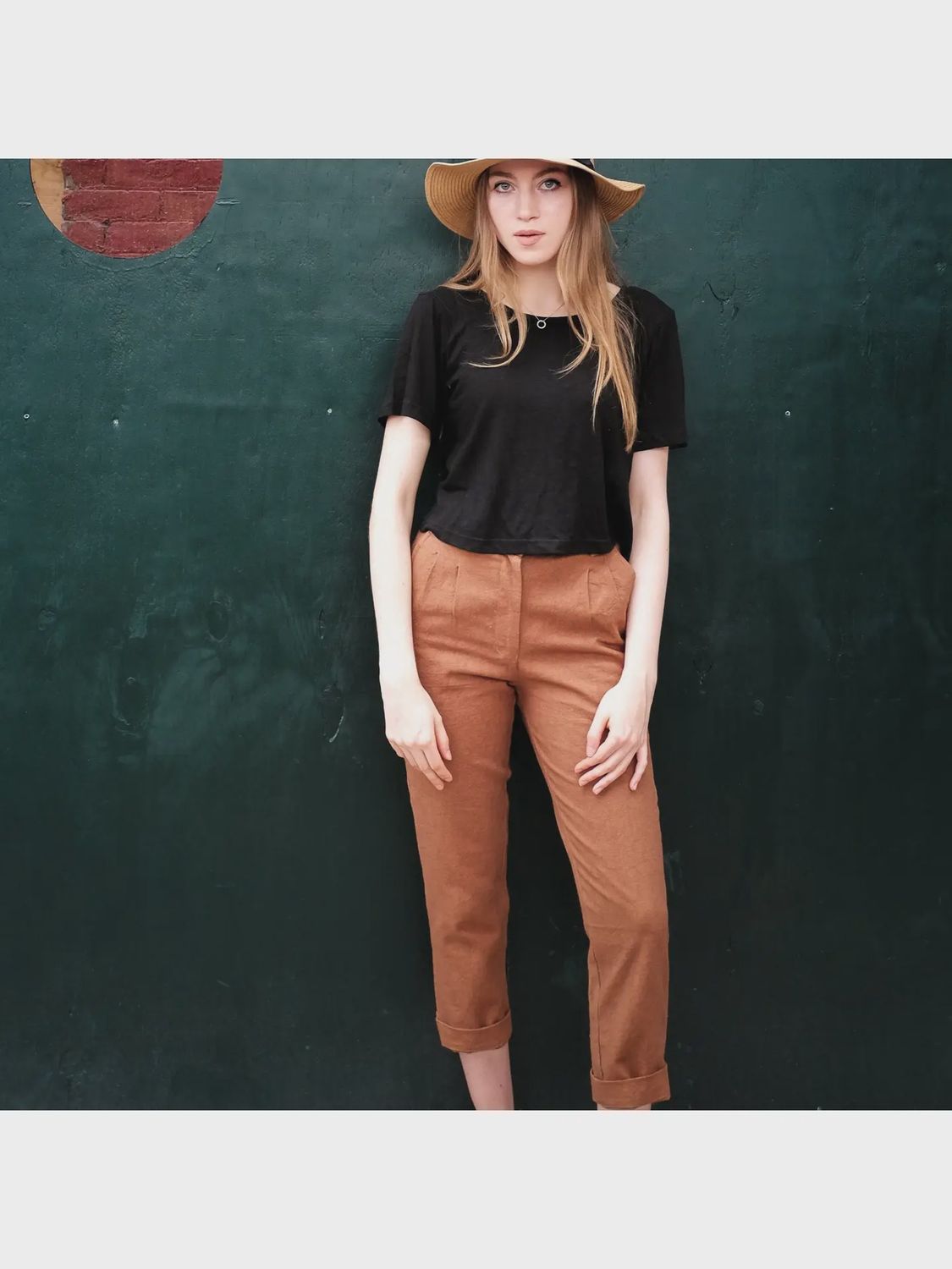 Hemp Pleated Pant-Almond