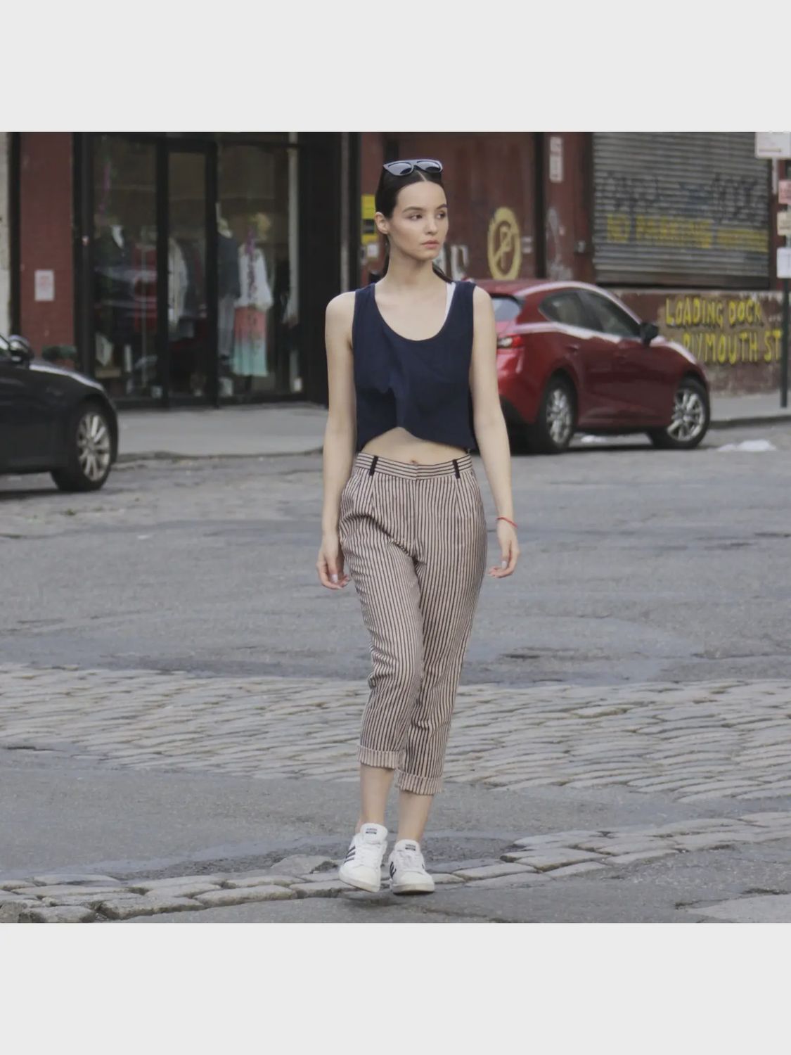Hemp Pleated Pant-Stripe