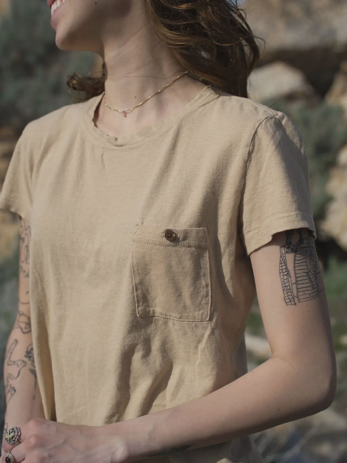 Women&#39;s Suna Hemp &amp; Organic Cotton Tee-Wheat