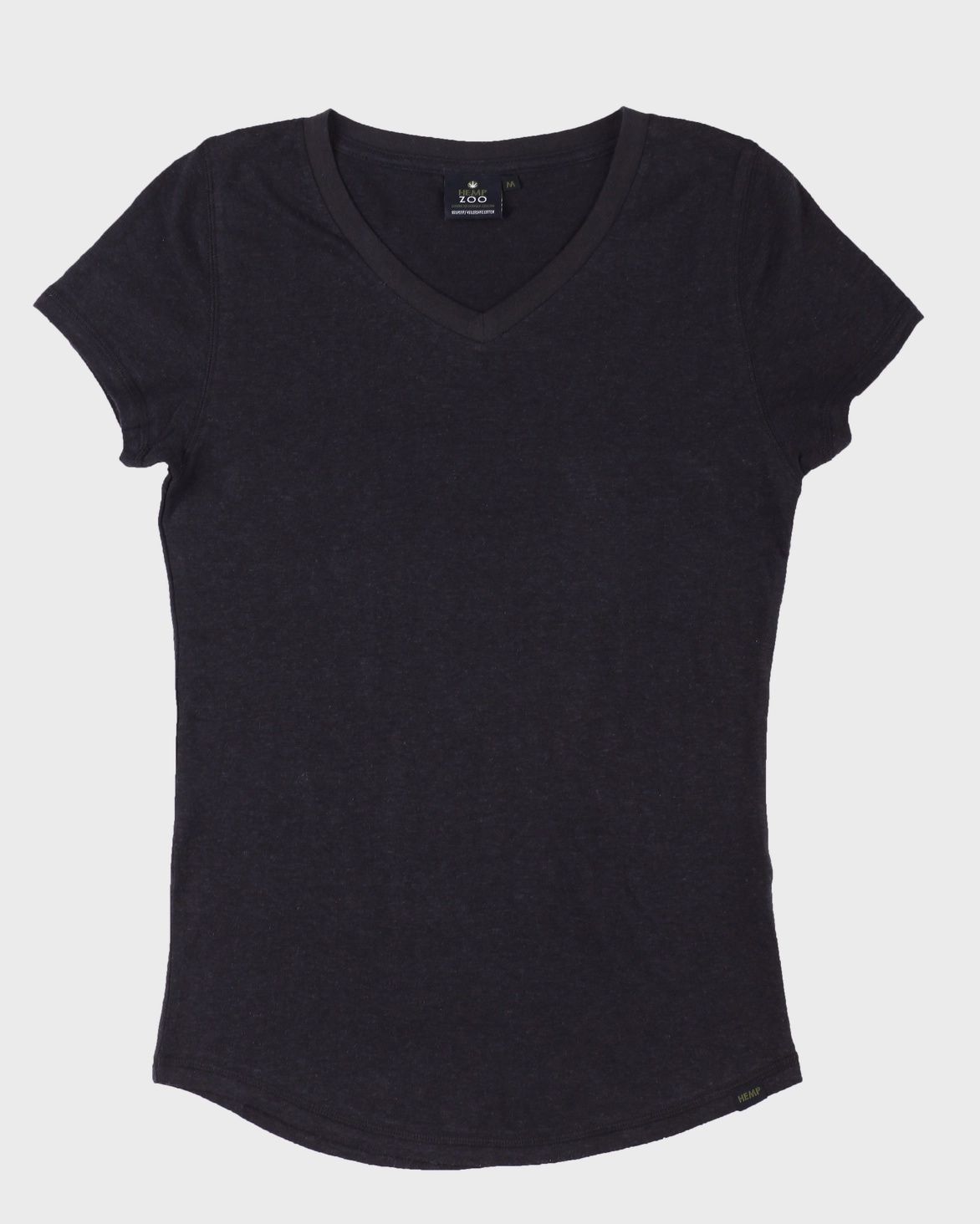 Hemp V Neck Scoop Womens Armor-Black