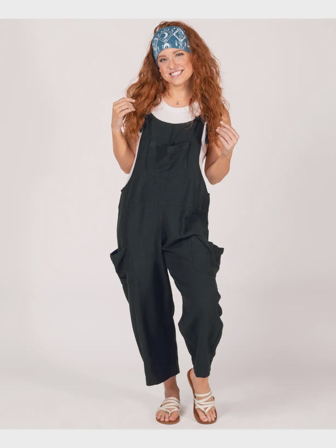 Hemp Black Slouchy Overall