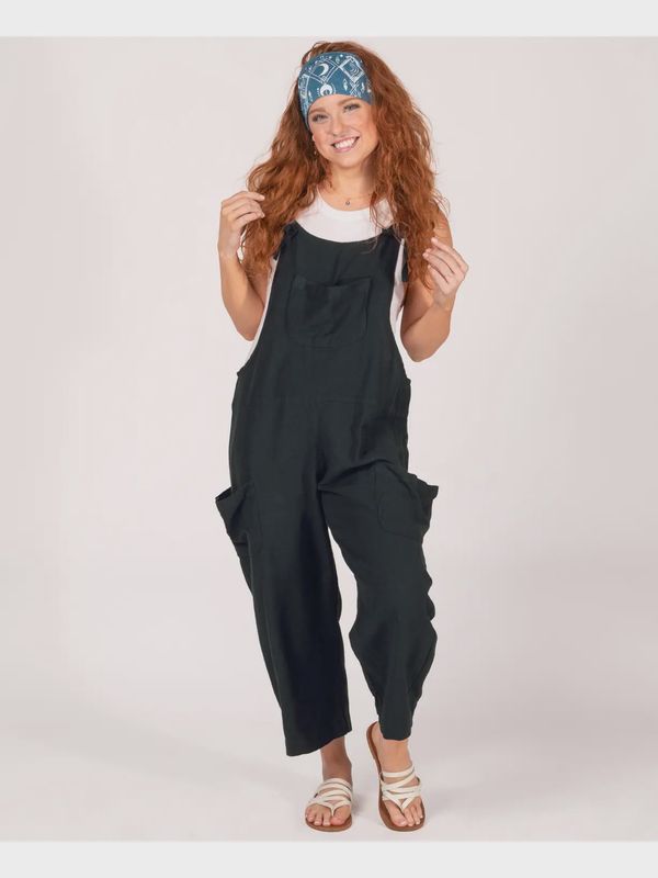 Hemp Black Slouchy Overall