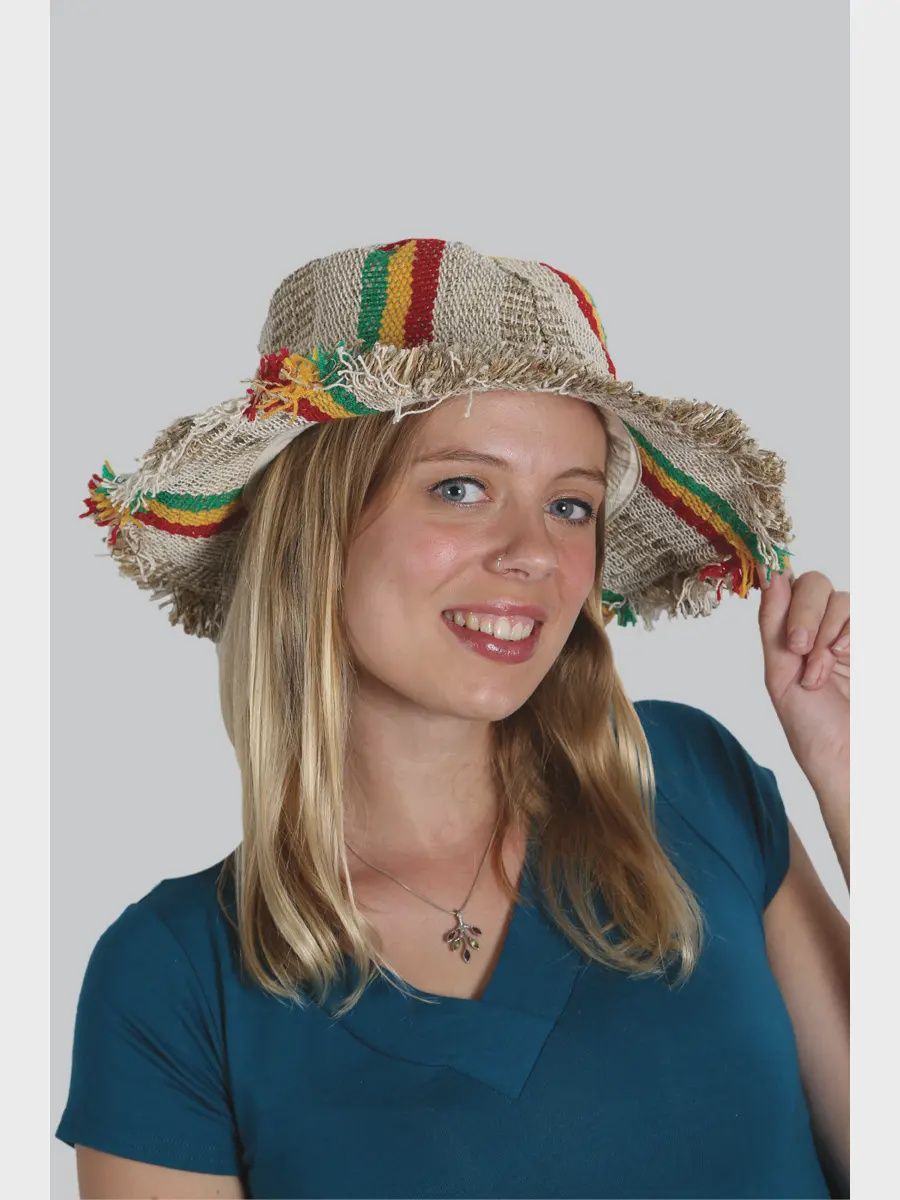 Hemp Rasta Wide Brim Hat
