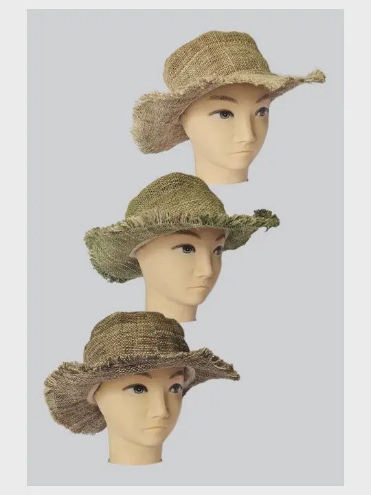 Fringed Wide Brim Hemp Hat