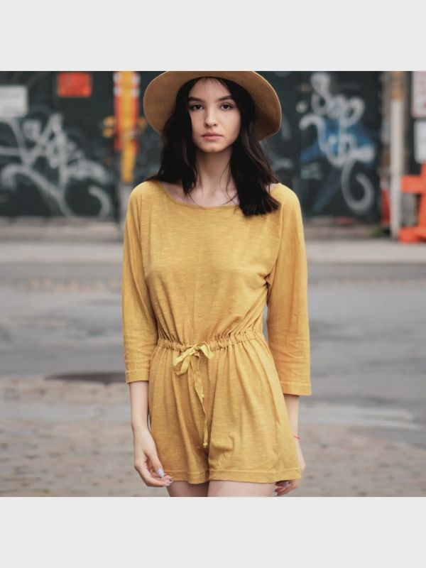 Mustard Hemp Romper