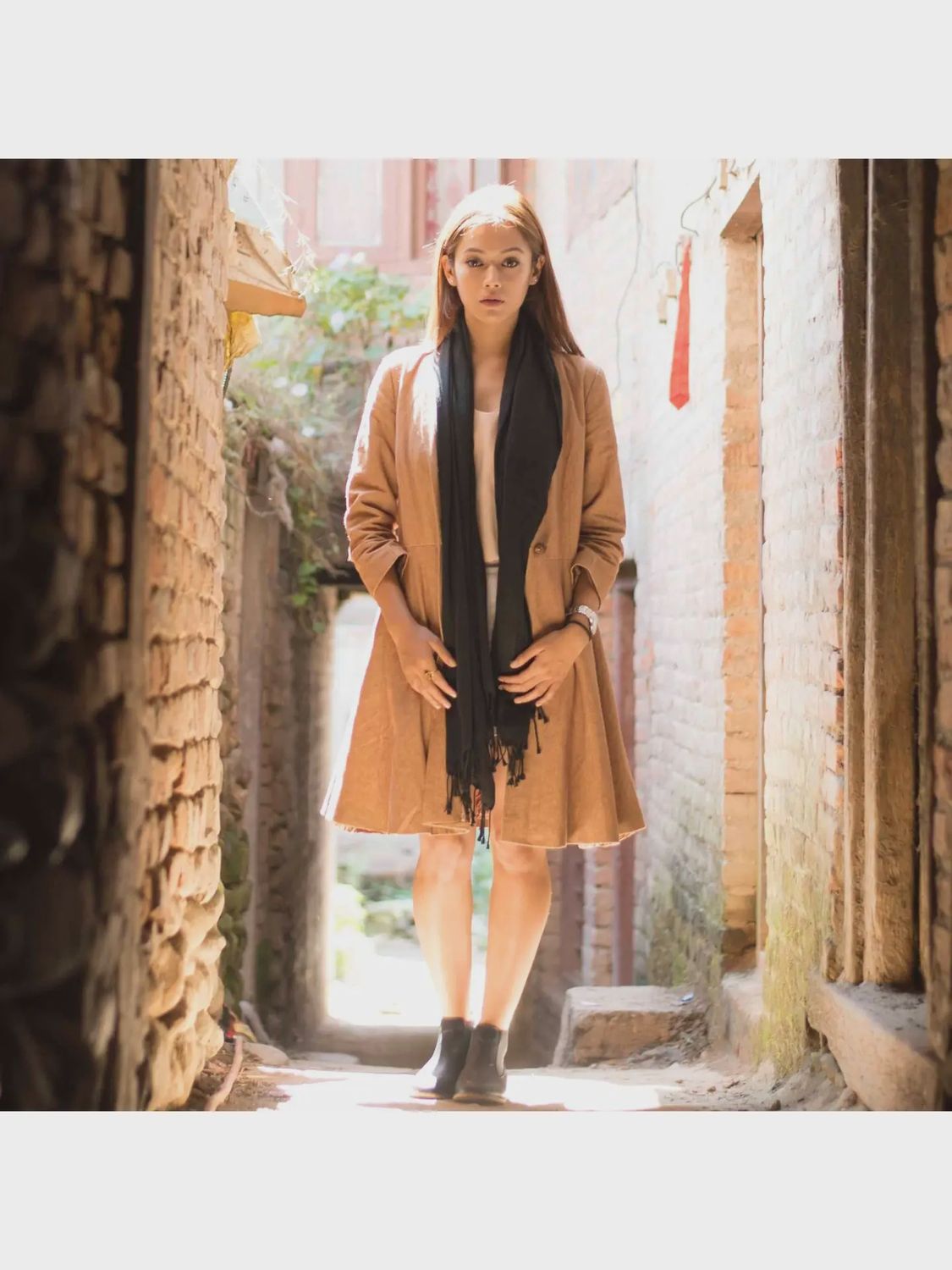 Hemp Flare Jacket-Mustard