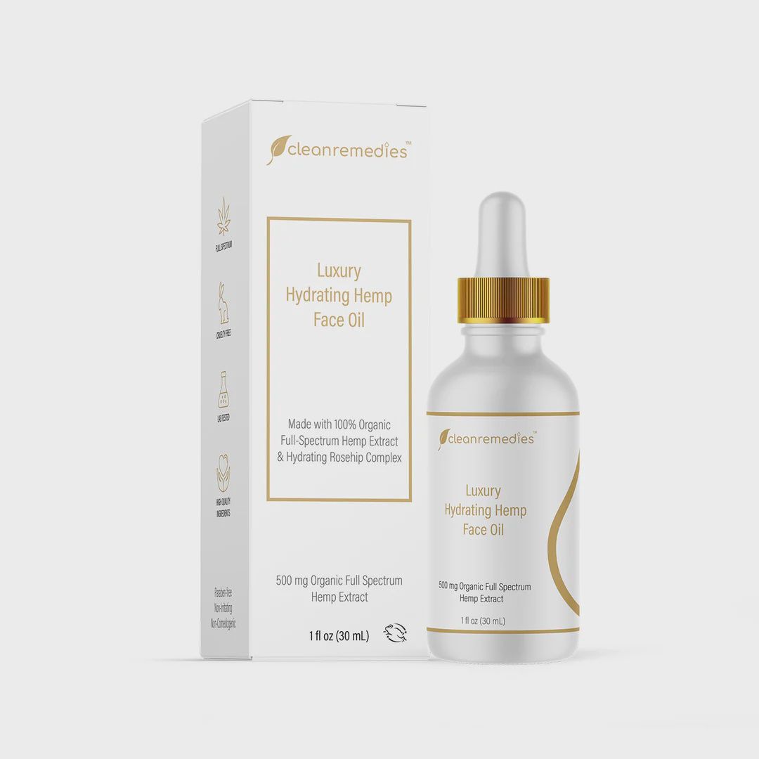Clean Remedies Luxury Hydrating Hemp Face Oil 500mg