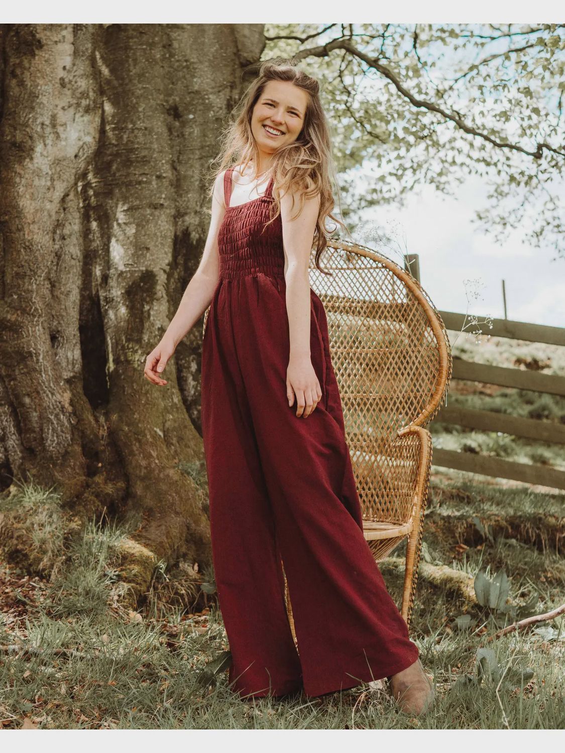 Hemp Yangra Jumpsuit-Burgandy Size 14