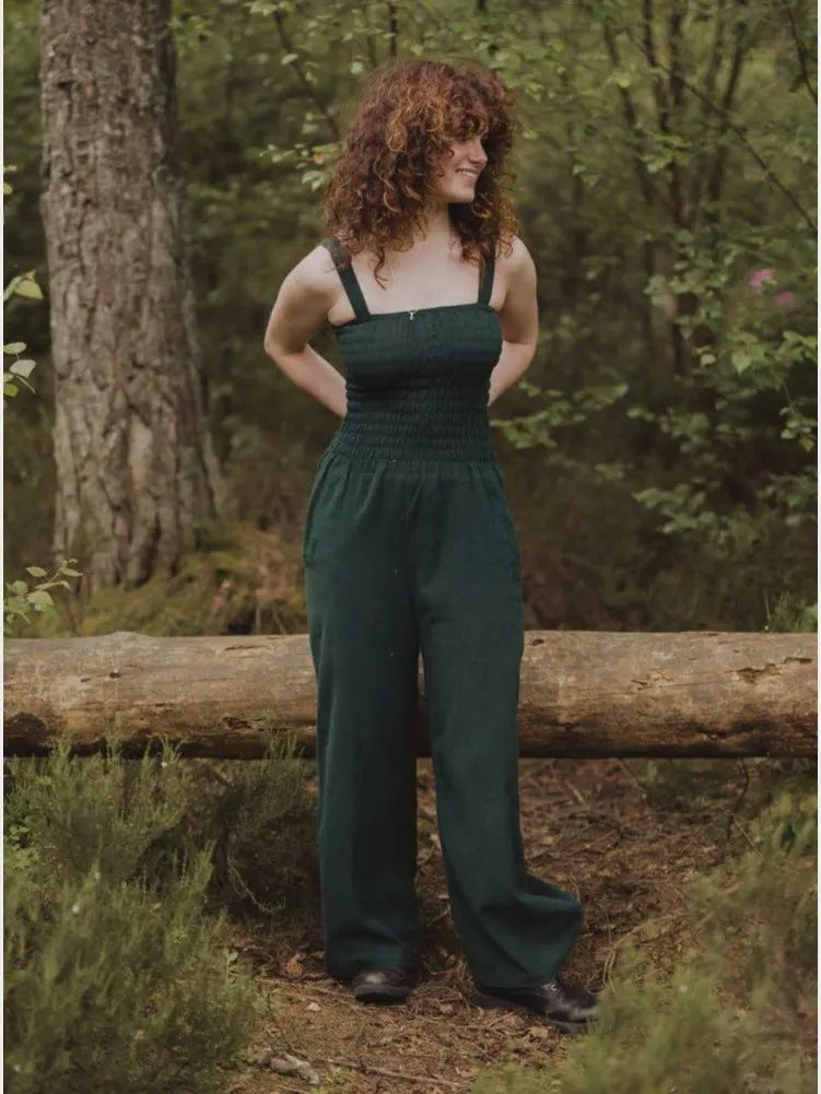 Hemp Yangra Jumpsuit- Emerald Green Size 12
