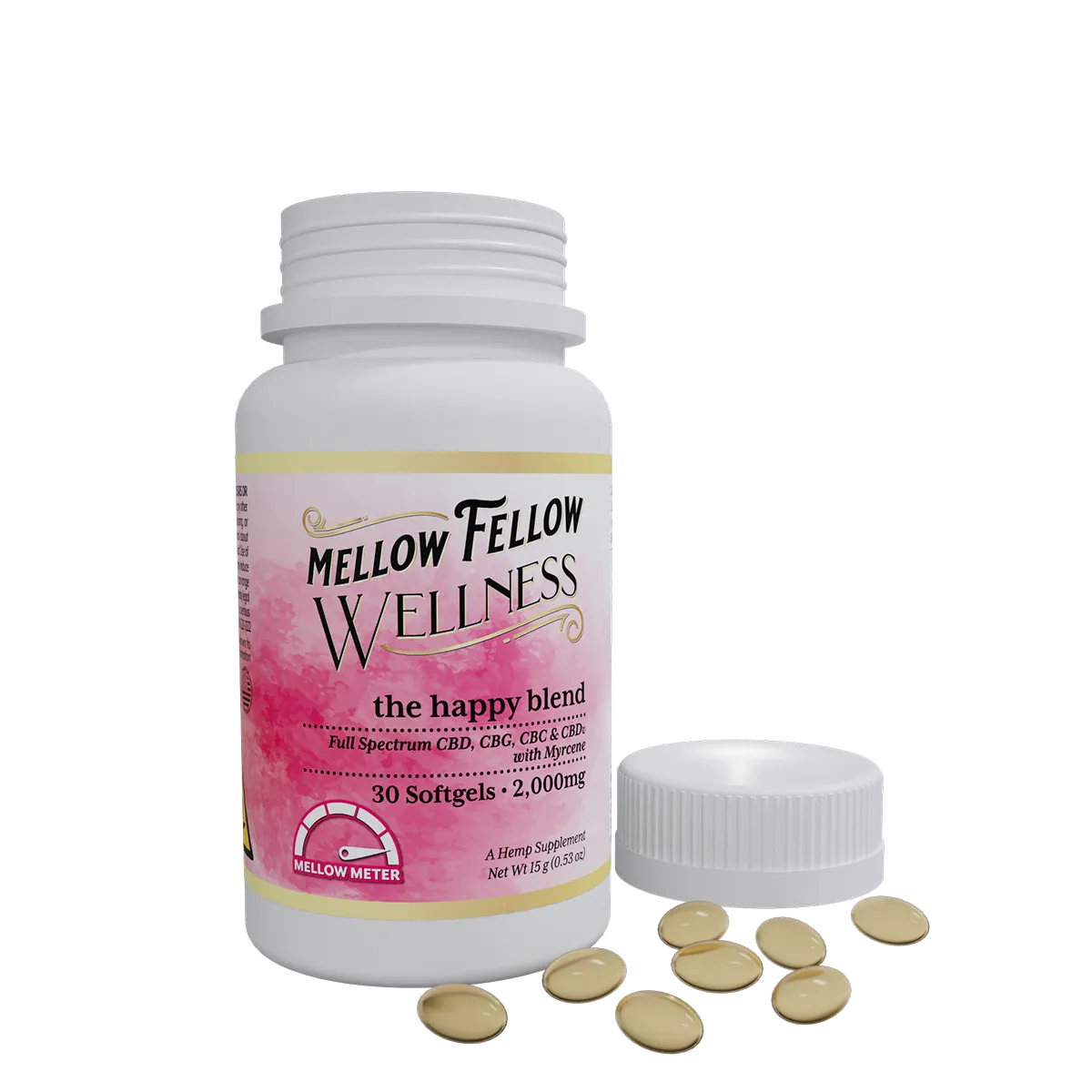 Mellow Fellow Wellness Softgel Capsules 2000mg Elevate Blend