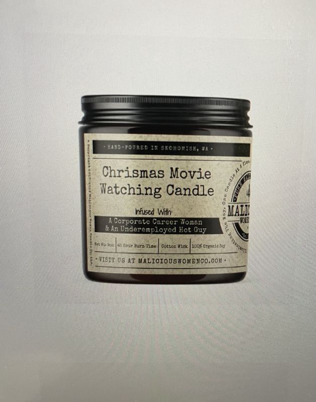 Christmas Movie Watching Candle - Infused With: &quot;A Corporate Career Woman &amp; An Underemployed Hot Guy&quot;