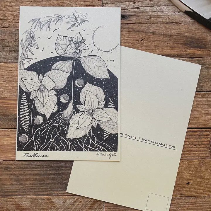 Trillium Post Card, 4x6&quot; On Hemp, Recycled, Oracle