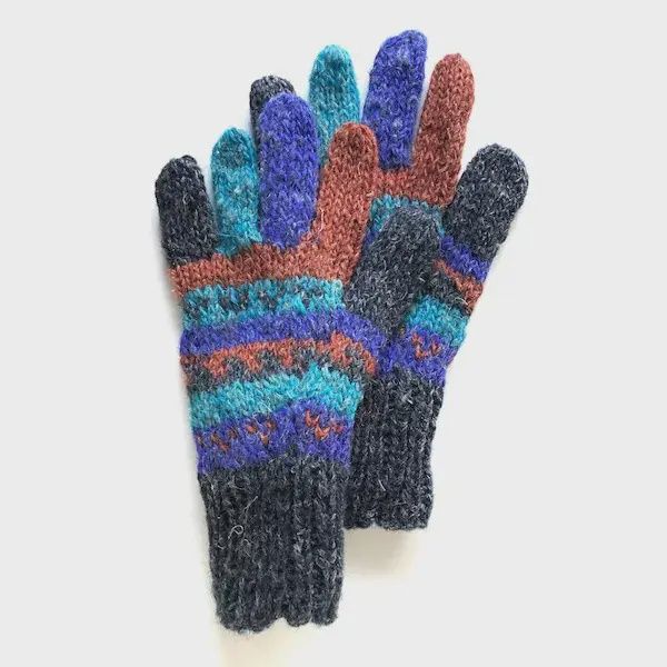 Hemp + Wool Knit Glove, Partial Fleece Lining