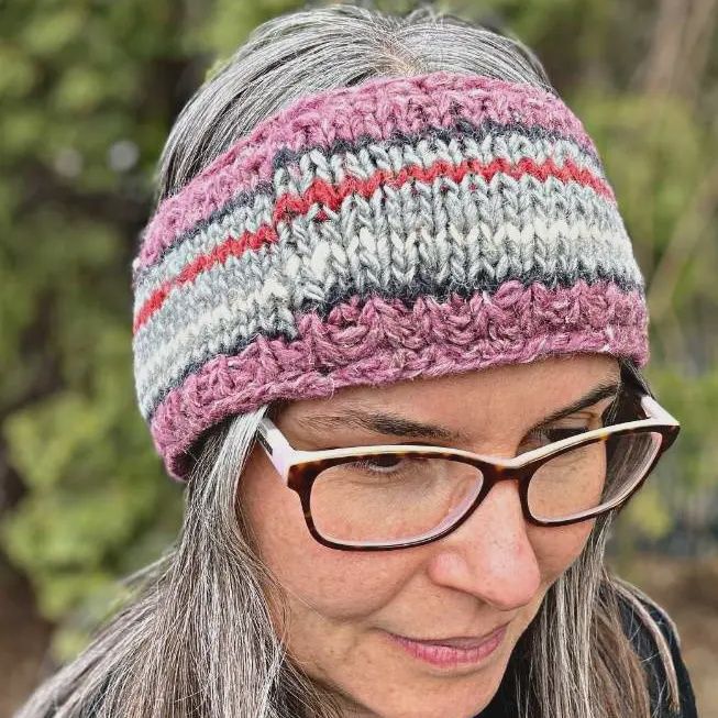 Hemp + Wool Knit Headband, Fleece Lined