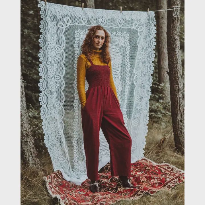 Hemp Yangra Jumpsuit-Burgandy Size 10