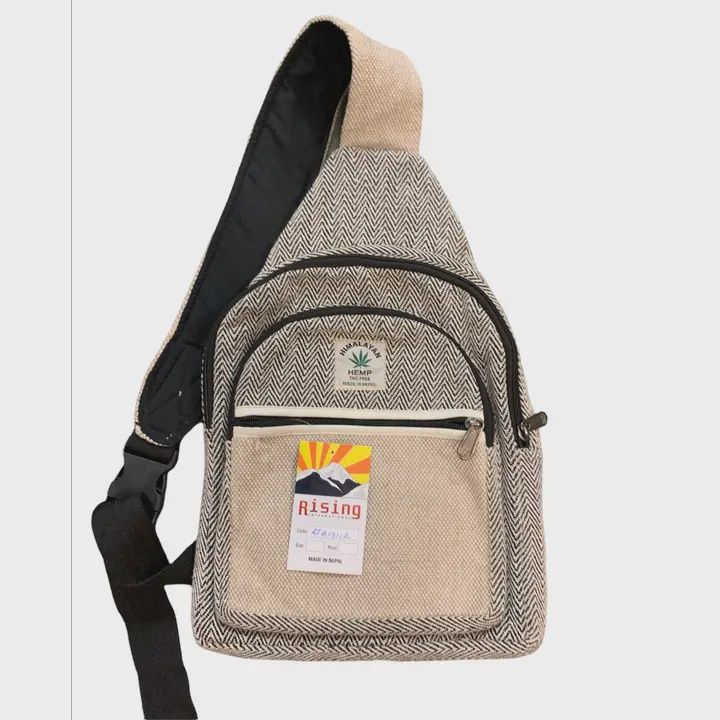 Hemp Black and White Crossbody Bag