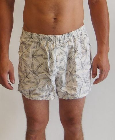 Hemp Boxer Leaf Print