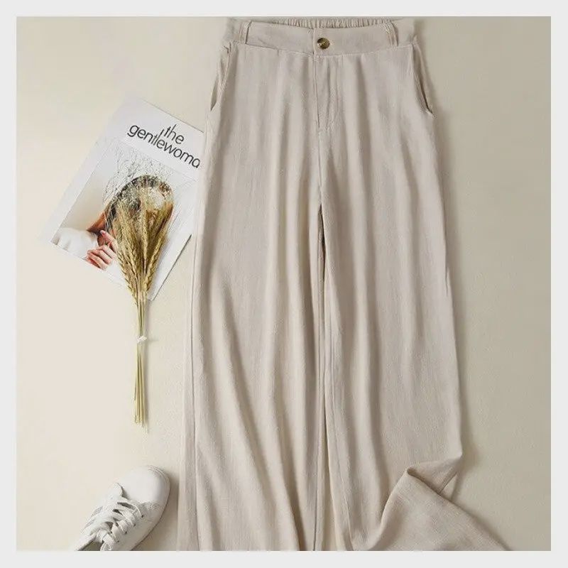 Flowy High-Waisted Wide-Leg Palazzo Pants-Apricot