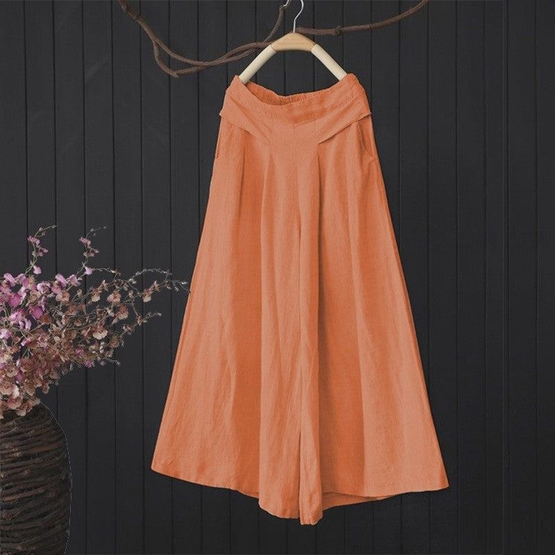 High Waisted Flowy Culottes-Tiger Lily